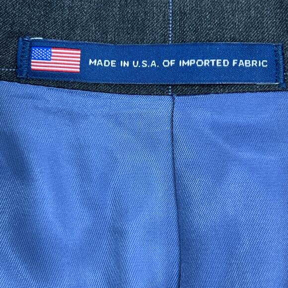 Hart Schaffner Marx HSM Men Size 44S New York Fit Sport Coat Windowpane Grey USA - Picture 12 of 16